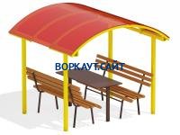 Стол и лавки под навесом МАФ 4005 в Вологде