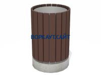 Урна деревянная круглая с бетонным основанием МАФ 1632 в Вологде