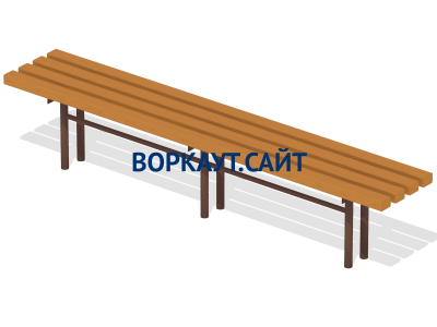 Двухметровая лавочка без спинки 2 м МАФ 1602 в Вологде