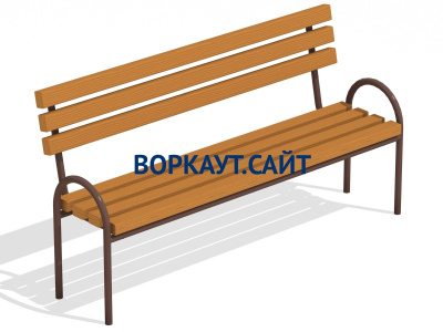 Парковая лавочка со спинкой МАФ 1605 в Вологде