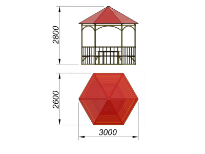 Беседка со столом и лавками МАФ 4121 в Вологде