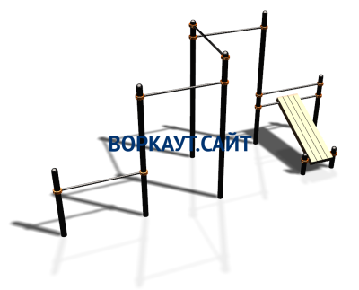 Воркаут комплекс разноуровневых турников со скамьей для пресса ВС-37 в Вологде