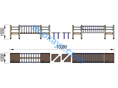 Детский спортивный комплекс Двойной мостик ДСК 3115 в Вологде
