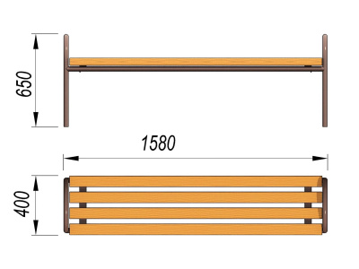 Лавочка парковая МАФ 1603 в Вологде