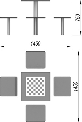 Шахматный стол МАФ 3516 в Вологде