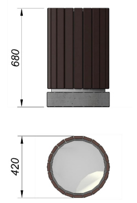 Урна деревянная круглая с бетонным основанием МАФ 1632 в Вологде