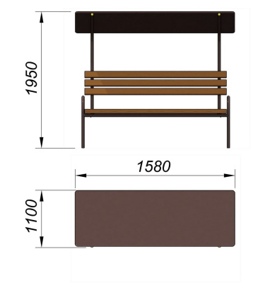 Лавочка под навесом МАФ 1607 в Вологде