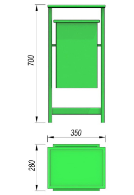 Урна с крышкой МАФ 1631 в Вологде