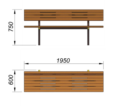 Диван уличный МАФ 1608 в Вологде