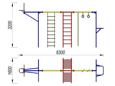 Гимнастический комплекс с баскетбольным щитом МАФ 3001 в Вологде Гимнастический комплекс с баскетбольным щитом МАФ 3001 в Вологде